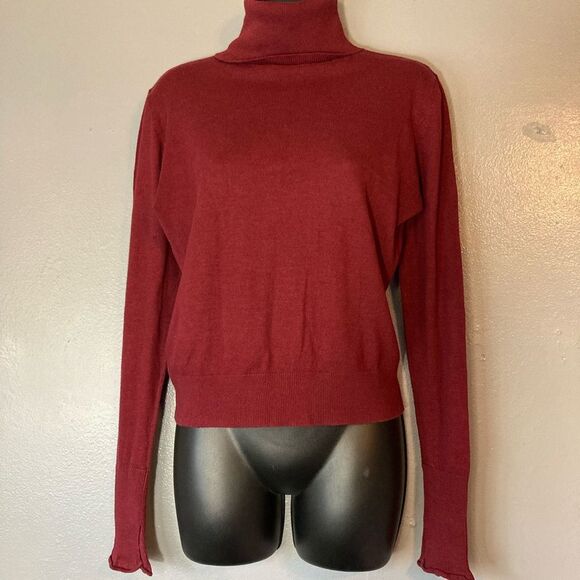 Zara Red Lightweight Turtleneck Sweater - Picture 1 of 3